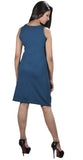 Ladies sleeveless dress with V-neck design. - TATTOPANI