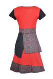Short Sleeve Dress With Patches & Prints. (No Refund/ No Exchange) - craze-trade-limited