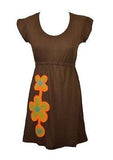 Ladies Dress With Side Flower Patch Design. - TATTOPANI