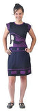 Ladies Short Sleeve Dress with Lady Print and Patch. - TATTOPANI