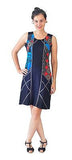 Sleeveless Dress With Pattern & Patch design. - craze-trade-limited