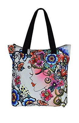 Shoulder Tote Bag with Floral Pattern & Rinestone - craze-trade-limited