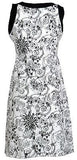 White Sleeveless Dress With Floral Pattern. - craze-trade-limited