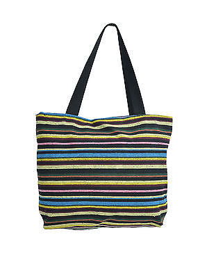 Multicolored Canvas Tote Bag with Tribal Patterns - TATTOPANI