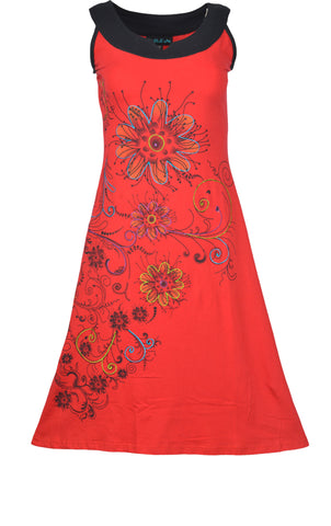 Colorful Embroidery Sleeveless Dress (NO REFUND/ NO EXCHANGE) - craze-trade-limited
