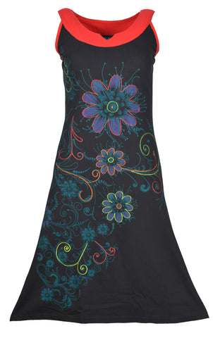 ladies-sleeveless-dress-with-floral-prints-and-colorful-embroidery