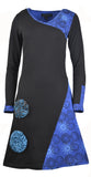 V-Neck Long Sleeved Dress With Side Flower Embroidery. - craze-trade-limited