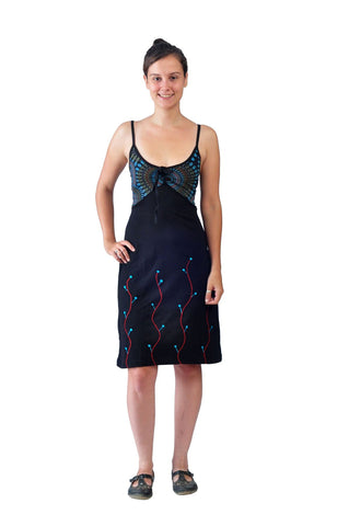 womens-slip-dress-with-colorful-flower-embroidery(No Exchange/ No Refund)