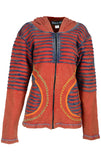 Razor Cut Design Orange Cotton Cardigan - craze-trade-limited