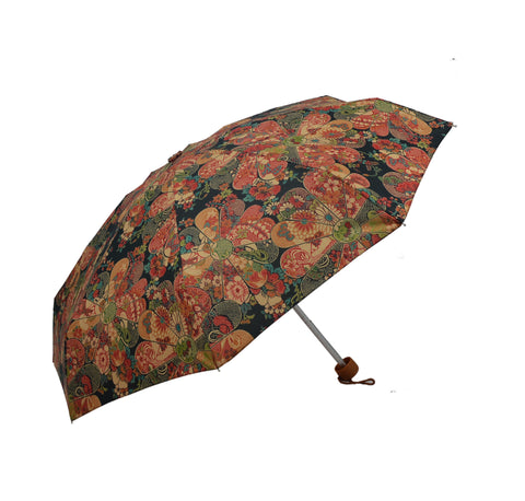 Ladies Colorful Folding Umbrella with floral pattern MINI Size-(0336BRW) - TATTOPANI