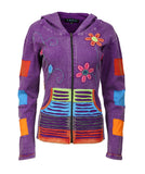 Multicolore Floral Embroidery & Razor Cut Cardigan - TATTOPANI