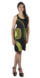 TATTOPANI-ladies-black-and-green-sleevless-dress-with-side-pocket