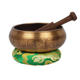 Tibetan Meditation Singing Bowl with Special Etching, Small Buddha Crafted Inside 