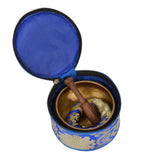 Tibetan Meditation Singing Bowl with Special Etching and protective pouch-SING-SANKHA(Gold-1)-2
