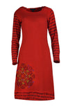 womens-long-sleeve-dress-with-side-embroidery-mantra-print-hooded-dress