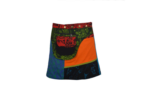 Tattopani Fashion Multi color Women's Wrap Round Hippy Popper Skirt (LMN6072MULTI-L/XL) - Tattopani Fashion ( Craze Trade Limited)