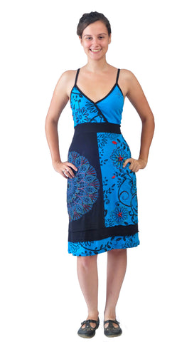 Ladies Slip Dress With Mandala Dotted Embroidery. - TATTOPANI