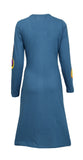 Long Sleeved Colorful Dress With Patch Design. - TATTOPANI