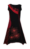 V-Neck Patch Dress with Print-Cornflower. (No Refund/ No Exchange) - craze-trade-limited
