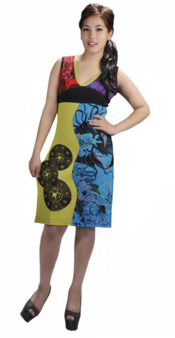 Ladies Sleeveless Dress With Embroidery Work. - TATTOPANI