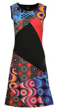 Ladies Dress with Circular Print and Patch Design. - TATTOPANI