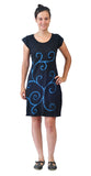Spiral Embroidery Short Sleeve Dress. - craze-trade-limited