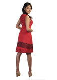 Red Cotton Frock Style Dress