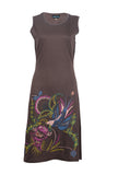 Sleeveless Tunic Dress With Bird Embroidery. (No Refund/ No Exchange) - craze-trade-limited