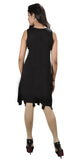 Zip Closure Black Sleeveless Dress. - TATTOPANI