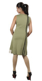 Sleeveless Dress With Circular Patch Design. - craze-trade-limited