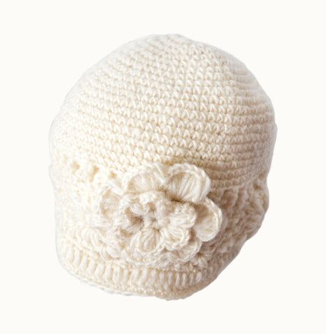White woolen crocheted beanie hat- CM-HAT100WHT - craze-trade-limited