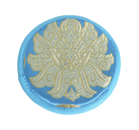 Silk Brocade Round Pad-Lotus Design Singing Bowl's Cushion - craze-trade-limited
