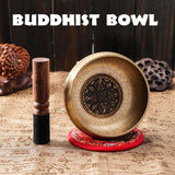 Tibetan Meditation Singing Bowl Nepalese Buddhist Chanting Bowl Buddhist Sound Therapy Bowl Mallet Mat Copper Handmade Carft