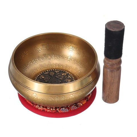 Tibetan Meditation Singing Bowl Nepalese Buddhist Chanting Bowl Buddhist Sound Therapy Bowl Mallet Mat Copper Handmade Carft
