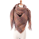 2019 women scarf fashion plaid winter scarves for ladies cashmere shawls wraps warm neck Triangle Bandage pashmina