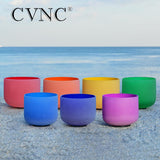 CVNC 8 Inch Third Eye Crown Root Sacral Solar Heart Throat Chakra Quartz Crystal Singing Bowl