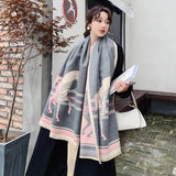 2020 Luxury Brand Scarf Hijab Women Winter Cashmere Thick Shawl Warm Bandana Scarves Female Pashmina Blanket