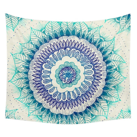 Blue Bohemian Indian Mandala Tapestry Hippie Wall Hanging Bedspread Dorm Home Decor - craze-trade-limited