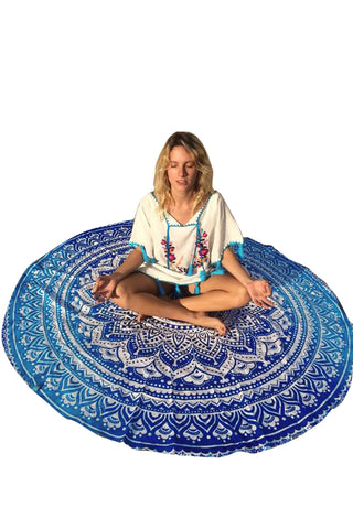 Ocean Round Mandala Tapestry