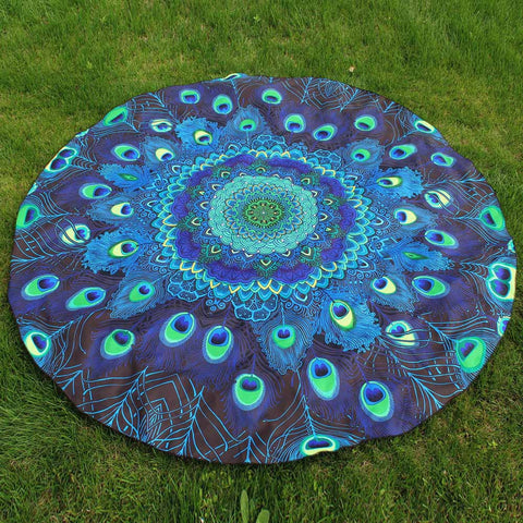 Round Printing Hippie Tapestry Beach Picnic Throw Yoga Mat Towel Blanket - craze-trade-limited