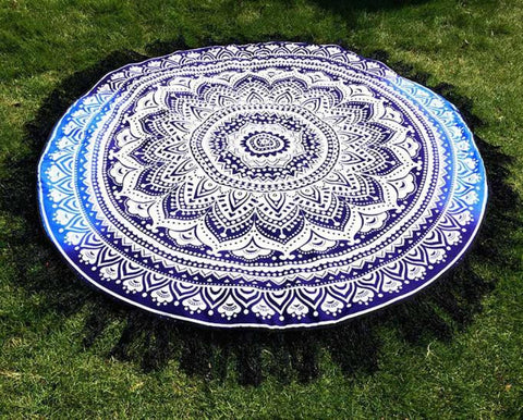 Round Hippie Tassel Tapestry Beach Throw Mandala Towel Yoga Mat Bohemian - craze-trade-limited