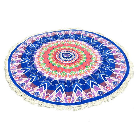 Round Hippie Tassel Tapestry Beach Throw Towel Yoga Mat Bohemian - craze-trade-limited