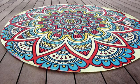 Round Hippie Chiffon Tapestry Beach Throw Towel Yoga Mat Bohemian - craze-trade-limited