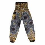 Thai Harem Trousers Festival Hippy Smock High Waist Mandala Print Yoga Pants