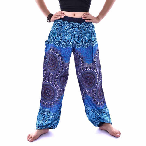 TATTOPANI Thai Harem Trousers Boho Festival Hippy Smock High Waist Pants Summer Casual Loose Long pants - craze-trade-limited